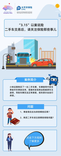 “3.15”以案說險(xiǎn)  二手車交易后，請(qǐng)關(guān)注保險(xiǎn)那些事兒